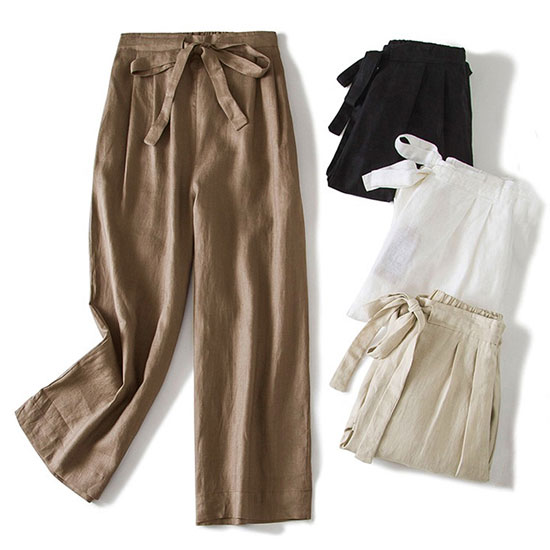 [당일발송] 리본 와이드 팬츠