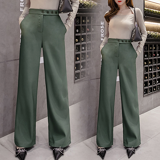 ◈[당일발송] 밴딩 세미 와이드 팬츠