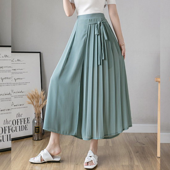 [재입고] 랩 스타일 플리츠 밴딩 치마 바지