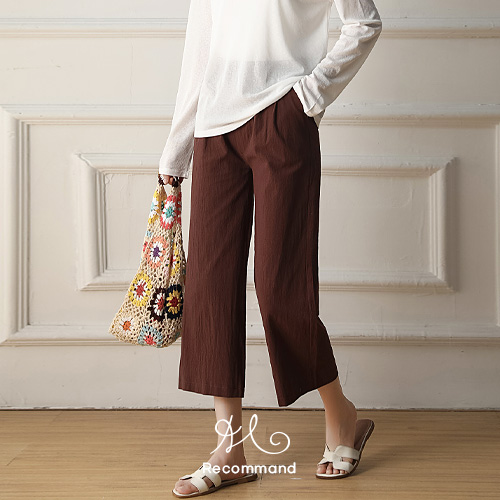 ◈[당일발송] 핀턱 린넨 밴딩 와이드 팬츠