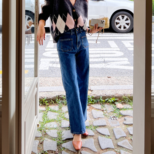 ◈[당일발송] 앞포켓 허리밴딩 와이드팬츠#