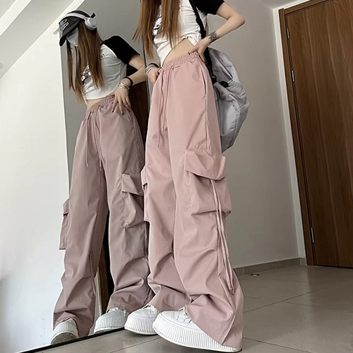 와이드 밴딩 롱 카고 팬츠