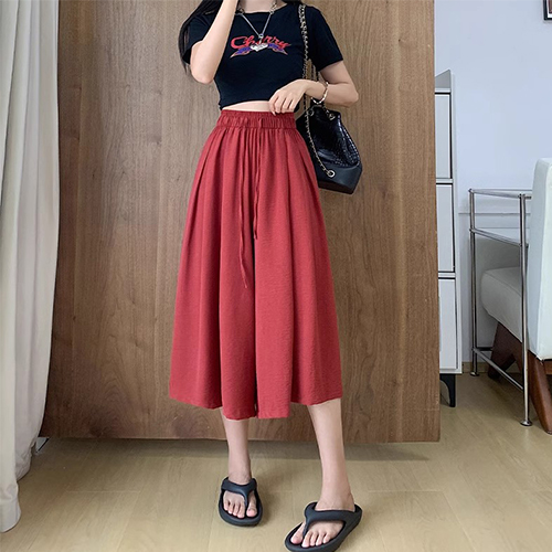 ◈[당일발송] 찰랑찰랑 시원한 밴딩 7부 치마바지