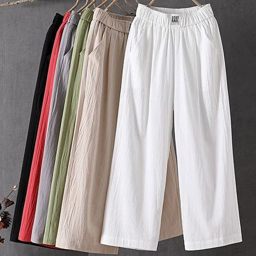 ◈[당일발송] 린넨 와이드 밴딩 팬츠