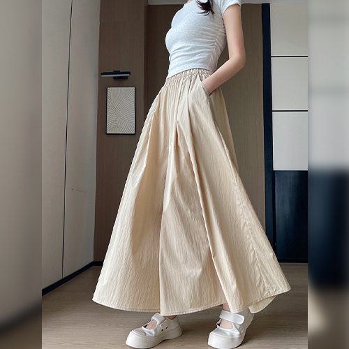 ◈[당일발송] 심플 빅와이드 밴딩 치마팬츠