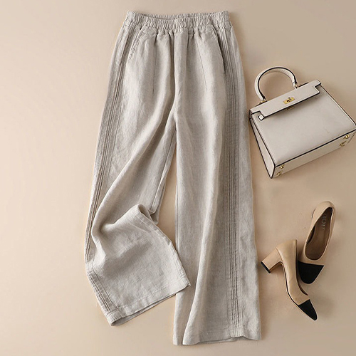 [당일발송]★금요특가 50%★옆핀턱 와이드 일자 밴딩 린넨 팬츠