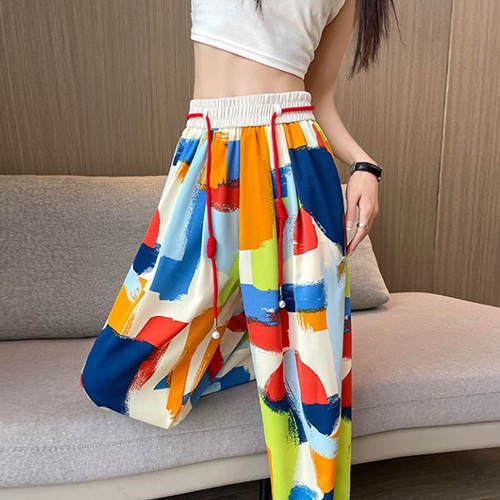 페인팅 와이드 밴딩 팬츠