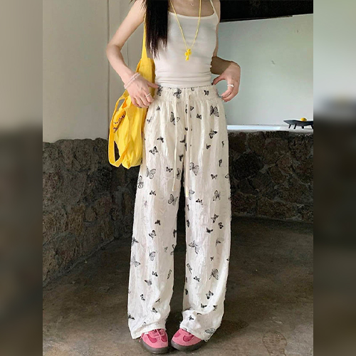 버터플라이 밴딩 롱 팬츠