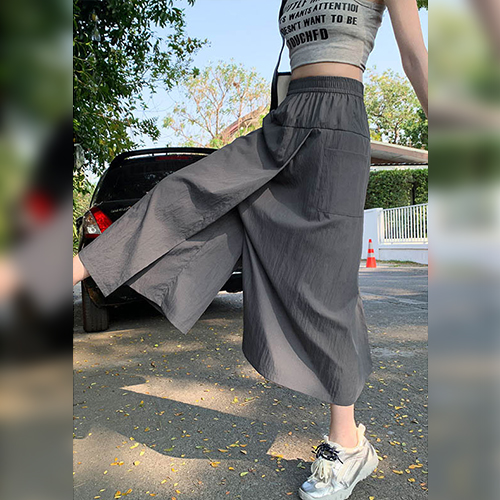 . [당일발송]★토요특가 자정마감 50%★유니크 밴딩 랩 스커트 팬츠 [베이지만 9990원]