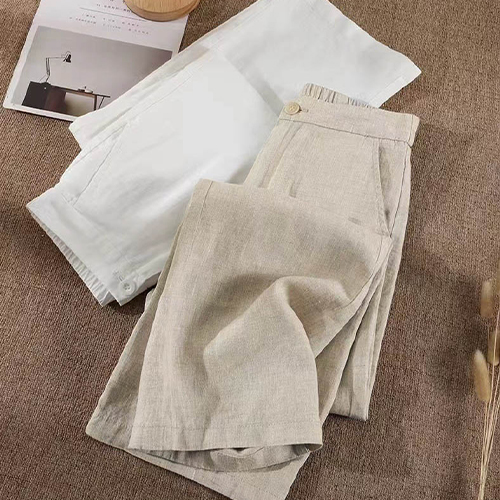 ◈[당일발송] 와이드 뒷밴딩 여름 면 팬츠