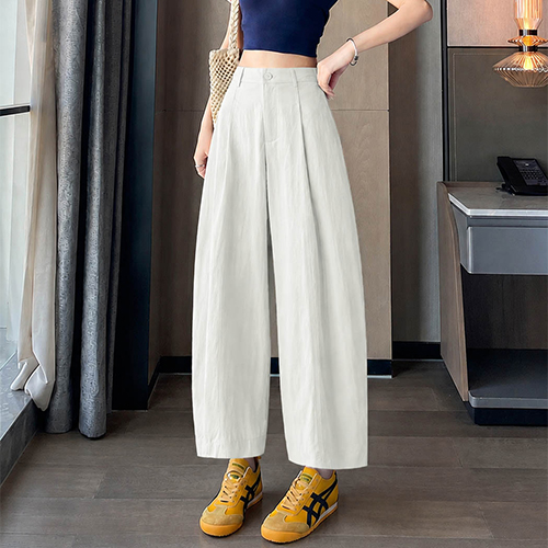 원핀턱 데일리 뒷밴딩 9부 팬츠