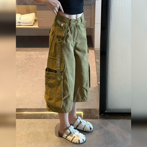 유틸 포켓 카고 버뮤다 팬츠