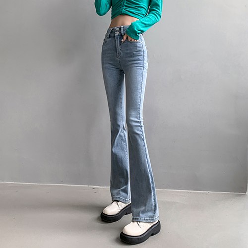 [당일발송] [재입고] 버튼 부츠컷 데님 팬츠