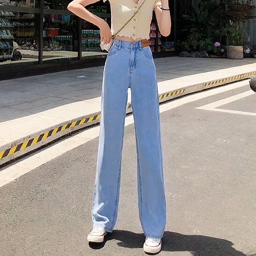 ◈[당일발송] 텐셀 뒷 밴딩 워싱 일자 팬츠