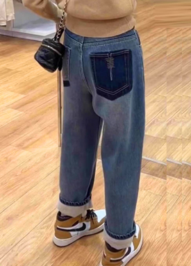 빈티지 워싱 와이드 롱 데님 팬츠