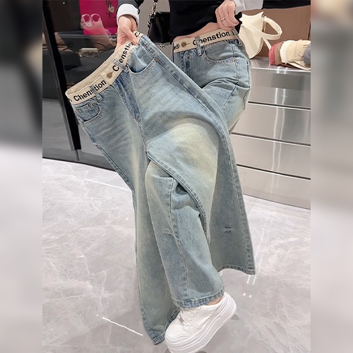 ★화요특가 자정마감 50%★라이트 워싱 레터링 데님 팬츠