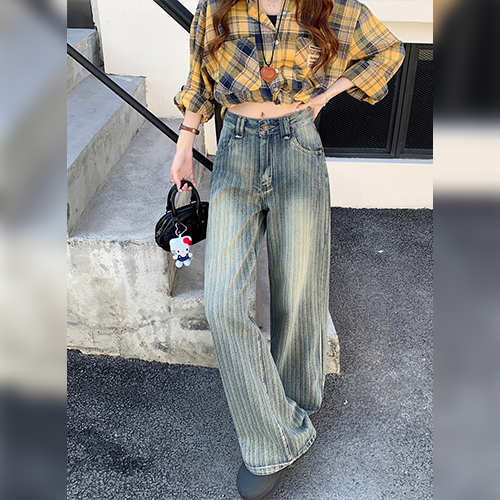 유니크 워싱 데님 팬츠