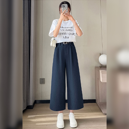 A라인 와이드 스판 데님 팬츠&벨트 SET [3가지 타입 기장]