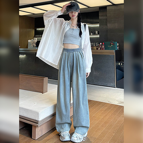 ◈[당일발송] 텐셀 쿨링 와이드 데님 팬츠