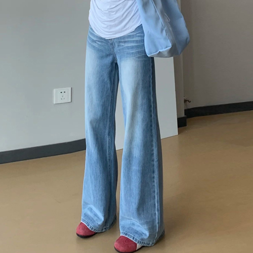 ◈[당일발송] 클래식 와이드 워싱 데님 팬츠