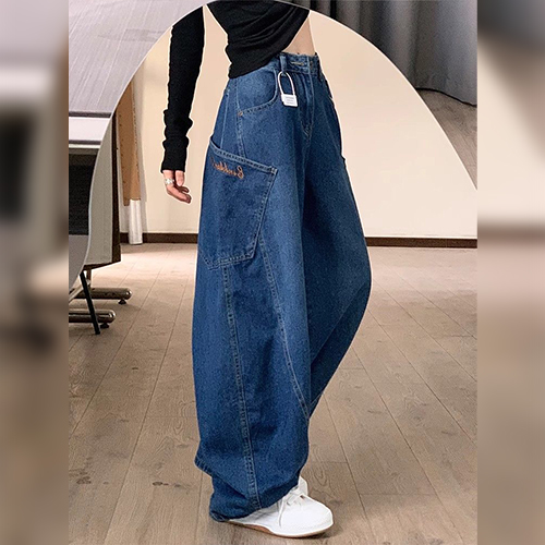 ◈[당일발송] 사이드 빅포켓 와이드 데님 팬츠