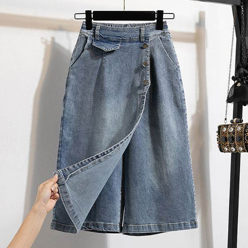 ◈[당일발송] 유니크 와이드 데님 치마바지