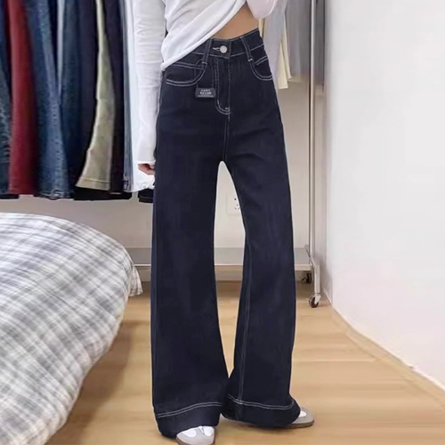 ◈[당일발송] 기모 하이웨스트 와이드 데님 팬츠