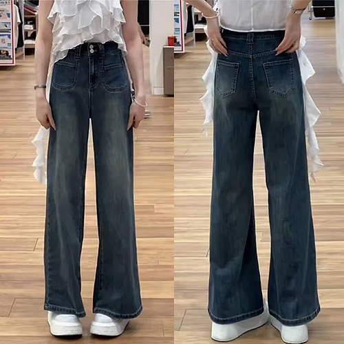 ◈[당일발송] 기모 와이드 데님 팬츠