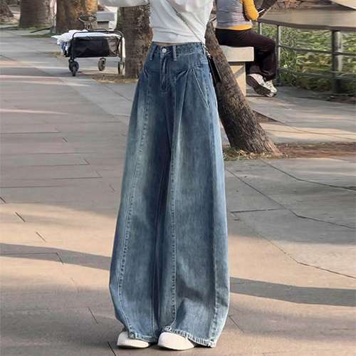 빈티지 워싱 데일리 와이드 데님