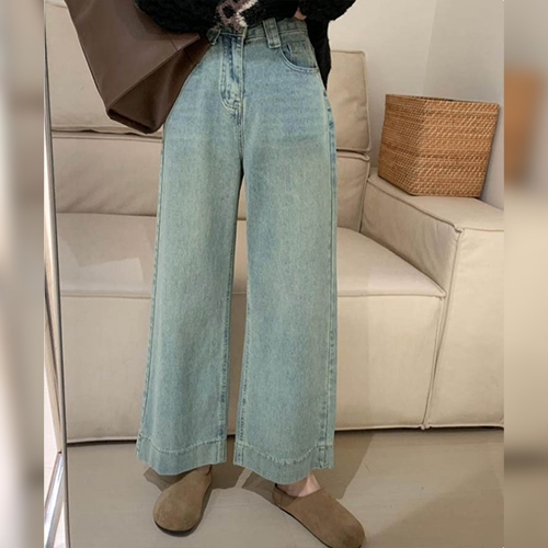 베이직 무드 워싱 와이드 데님