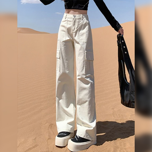 [당일발송]스트릿 세미와이드 코튼 카고 팬츠