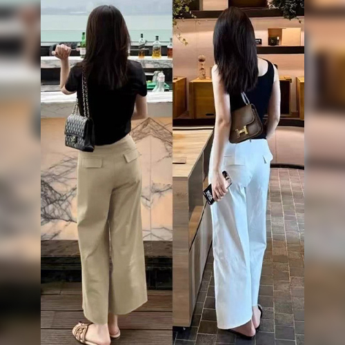 데일리 9부 일자 와이드 코튼 팬츠