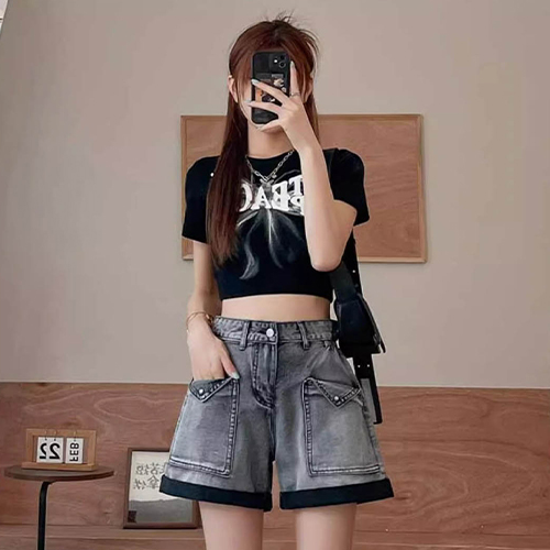◈[당일발송] 빈티지 워싱 서머 롤업 데님 숏팬츠