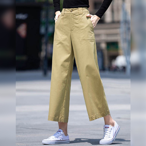 여름 데일리 출근룩 9부 뒷밴딩 면바지