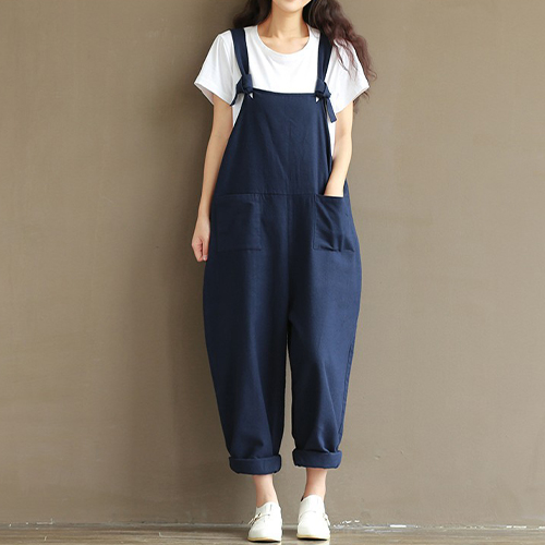 베이직 투포켓 오버롤 팬츠