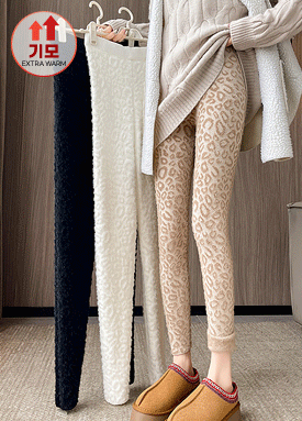 기모안감 레오파드 밴딩 레깅스