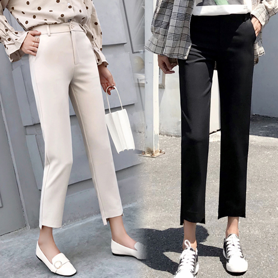 언발 뒷밴딩 슬랙스