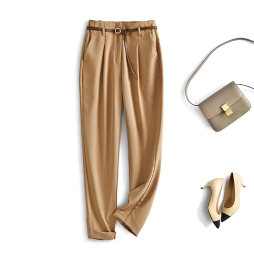 ◈[당일발송] [재입고] 핀턱 벨트 롤업 슬랙스