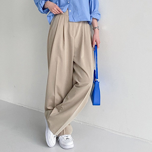 ◈[당일발송] 와이드 핀턱 모던 베이직 슬랙스