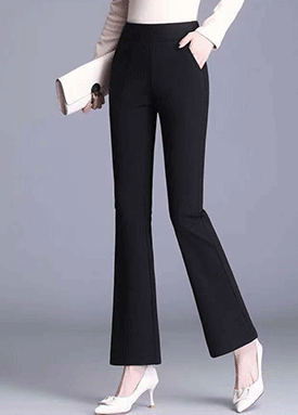 (기모없음 봄가을원단)심플 스판 부츠컷 블랙 슬랙스