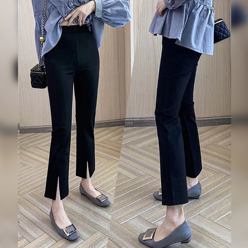 데일리 밴딩 블랙 시크 슬랙스