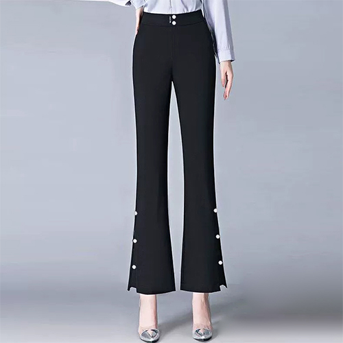 ◈[당일발송] 블랙 버튼 슬림 부츠컷 팬츠