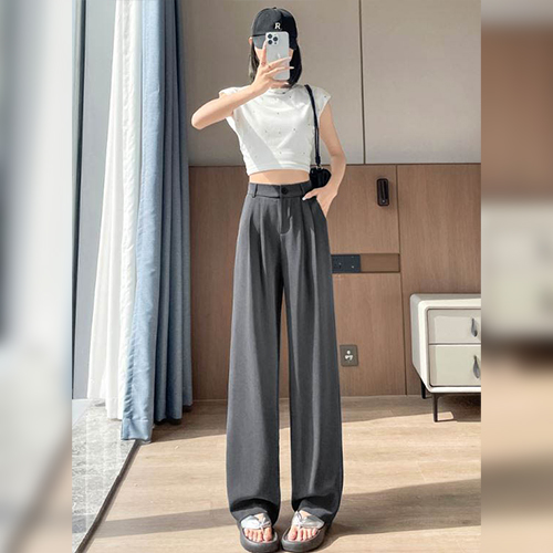 심플핏 뒷밴딩 롱 슬랙스