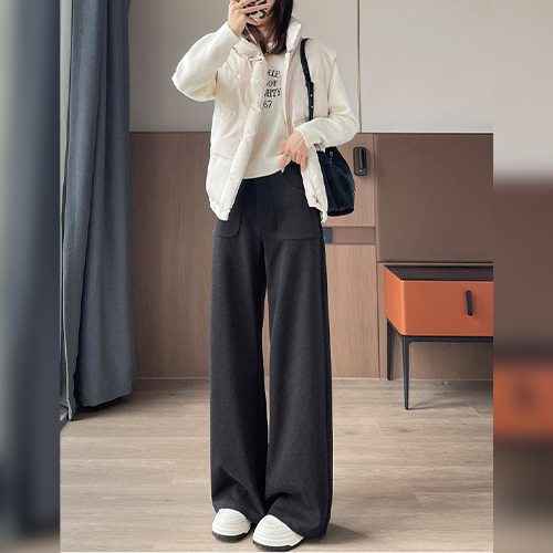 하이웨스트 세미와이드 포멀 슬랙스