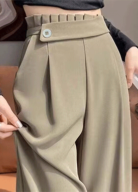 플리츠 포인트 와이드 슬랙스