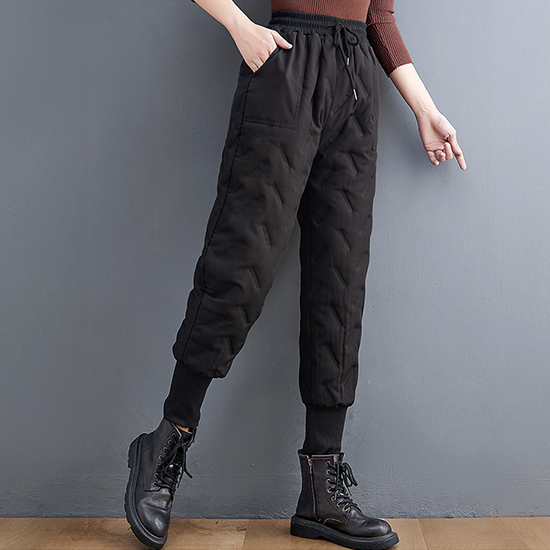 패딩 누빔 밴딩 팬츠 