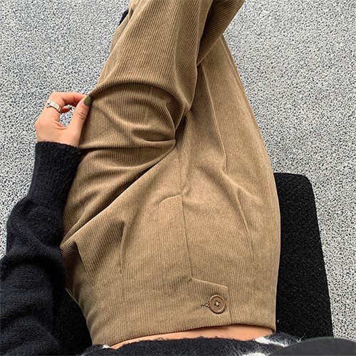 코듀로이 하이웨스트 와이드 팬츠