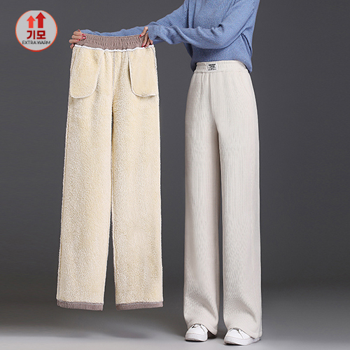 ★월요특가 자정마감 50%★일자핏 와이드 밴딩 기모 팬츠