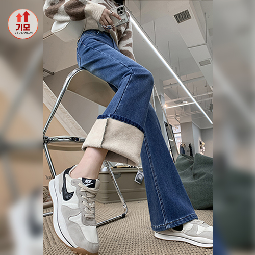 ◈[당일발송] 기모 워싱 부츠컷 데님 팬츠