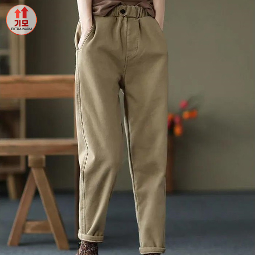 ★일요특가 자정마감 50%★베이직 기모 배기 팬츠
